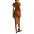 thumbnail image 2 of Gupgi Robe T-Shirt pour Femme Décontractée d'Été une Pièce Couleur Unie à Manches Courtes Coupe Ajustée Basique Midi, 2 of 9