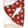 thumbnail image 6 of Baby Girls Christmas Outfits Off Shoulder Top Ruffle Long Sleeve Shirt Plaid Print Flare Pants Set, 6 of 6