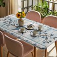 thumbnail image 3 of Texas Star Blue Table Cloths for 6 Foot Rectangle Tables, Farmhouse Country Branches Wooden Grain Patio Waterproof Elastic Fitted Tablecloths, Washable Rectangular Table Cover for Camping, 3 of 8