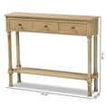 thumbnail image 3 of Baxton Studio Calvin Classic And Traditional French Farmhouse Oak Brown Finished Wood 3-Drawer Entryway Console Table, 3 of 9