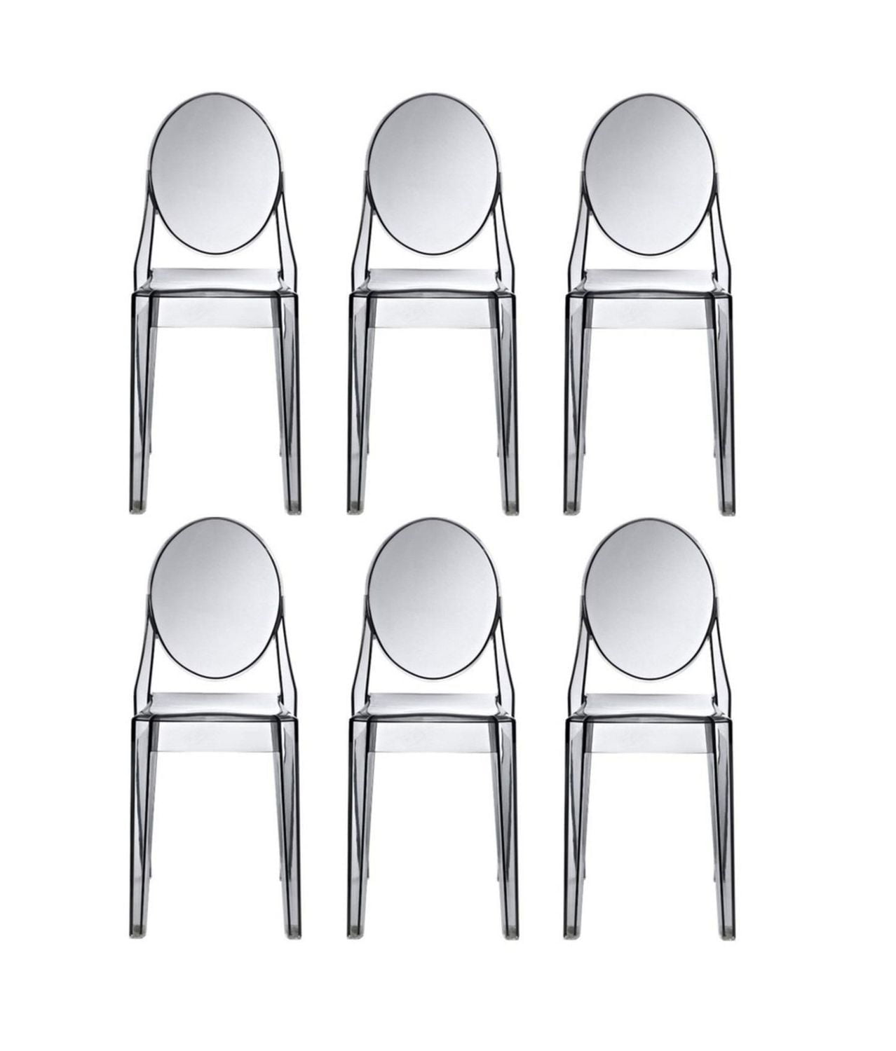 Heavenly Collection Smoke Plastic Armless Chair