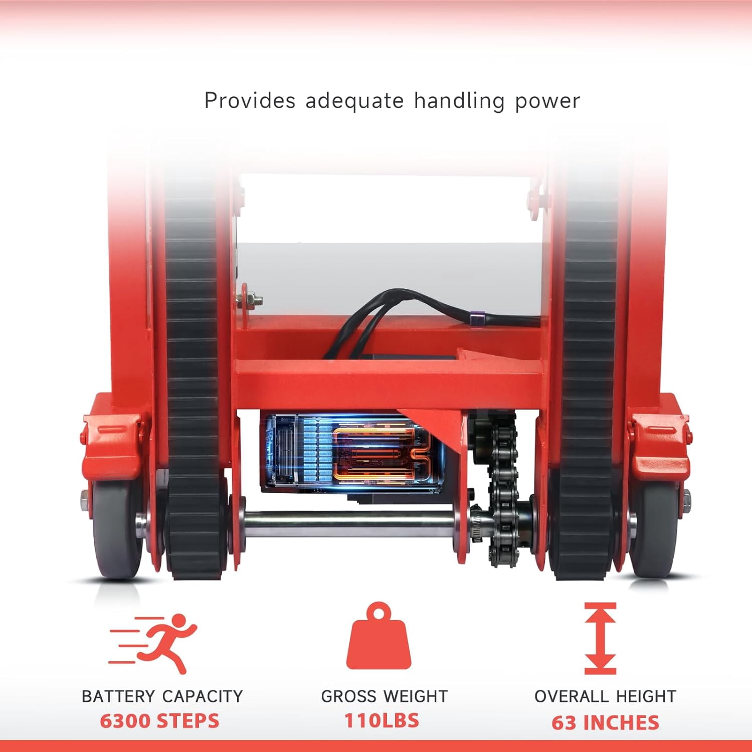 Gaonala 1250W Electric Stair Climbing Dolly 900lbs Heavy Duty 22Lx11.8Wx61H Alloy Steel Telescopic Handle 3-Mode Folding Orange for Furniture Appliances