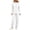 White, variant on Women's 2-Piece Cowl Neck Tracksuit Hoodie and Jogger Pants Set with Drawstring and Pockets Casual Lounge Wear