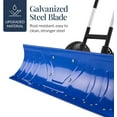 thumbnail image 3 of 36in Galvanized Blade Heavy-Duty 2-Wheel Snow Pusher Hand Plow for Snow Removal w/Wheels, Adjustable Handle, Blade Angle - Blue, 3 of 14