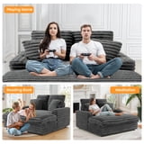 Oversized Chaise Lounge Chair Indoor, Upholstered Sofa Bed with Throw ...
