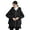 Black M, variant on Fall Spring Women Jacket Short Front Long Back Split Hem Hooded Drawstring Zipper Closure Cardigan Windproof Outdoor Overcoat Travel Camping Coat