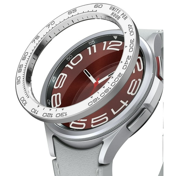 Ringke Bezel Styling [Stylish Stainless Steel Frame] Compatible with Samsung Galaxy Watch 6 Classic Case (47mm), Anti Scratch Protector Adhesive Lightweight Cover Accessory - 47-97 (ST) White