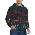 thumbnail image 2 of Pofeuu Cartoon Sharks Print Mens Casual Hooded Collar Drawstring Hoodies Pullover Sweatshirts Casual Long Sleeve Shirts-4X-Large, 2 of 7