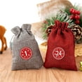 thumbnail image 4 of Calendario de Adviento para rellenar, bolsa de tela con pegatinas de números de Adviento del 1 al 24, bolsa de regalo de arpillera, juego de manualidades con calendario navideño, bolsa de, 4 of 6