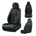 Coverado Front Car Seat Covers, Faux Leather & Iced Velvet 2PCS Auto