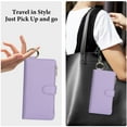 thumbnail image 4 of Dteck Wallet Bag Case for iPhone 13 Pro,Magnetic Leather Wallet Case with RFID Blocking Card Holder Multi-Function Stylish Ring Zipper Purse Cover with Shoulder Strap/Wrist Strap,Violet, 4 of 7