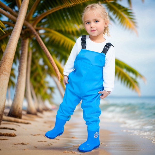 Kids Waterproof Waders, Chest High With Boots, Fishing Hunt Play, Toddler