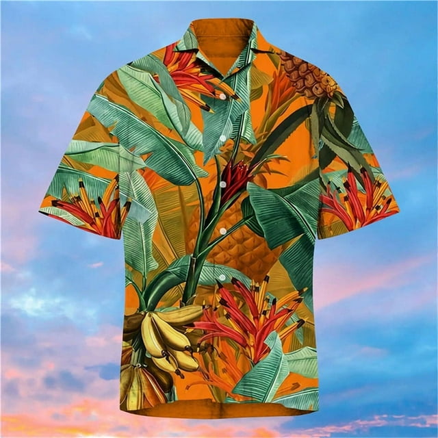 Musical Instrument Guitar 3d Print Shirt Men Summer Hip Hop Street Hawaiian Shirts Tops Lapel Button Oversized Blouse Clothes