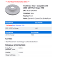 thumbnail image 2 of Front Brake Rotor - Compatible with 2003 - 2011 Ford Ranger 4WD 2004 2005 2006 2007 2008 2009 2010, 2 of 2