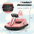 thumbnail image 3 of Costway 6V Electric Kids Ride-on Bumper Car with 360° Spinning Dual Motors 2 Speeds Pink, 3 of 9