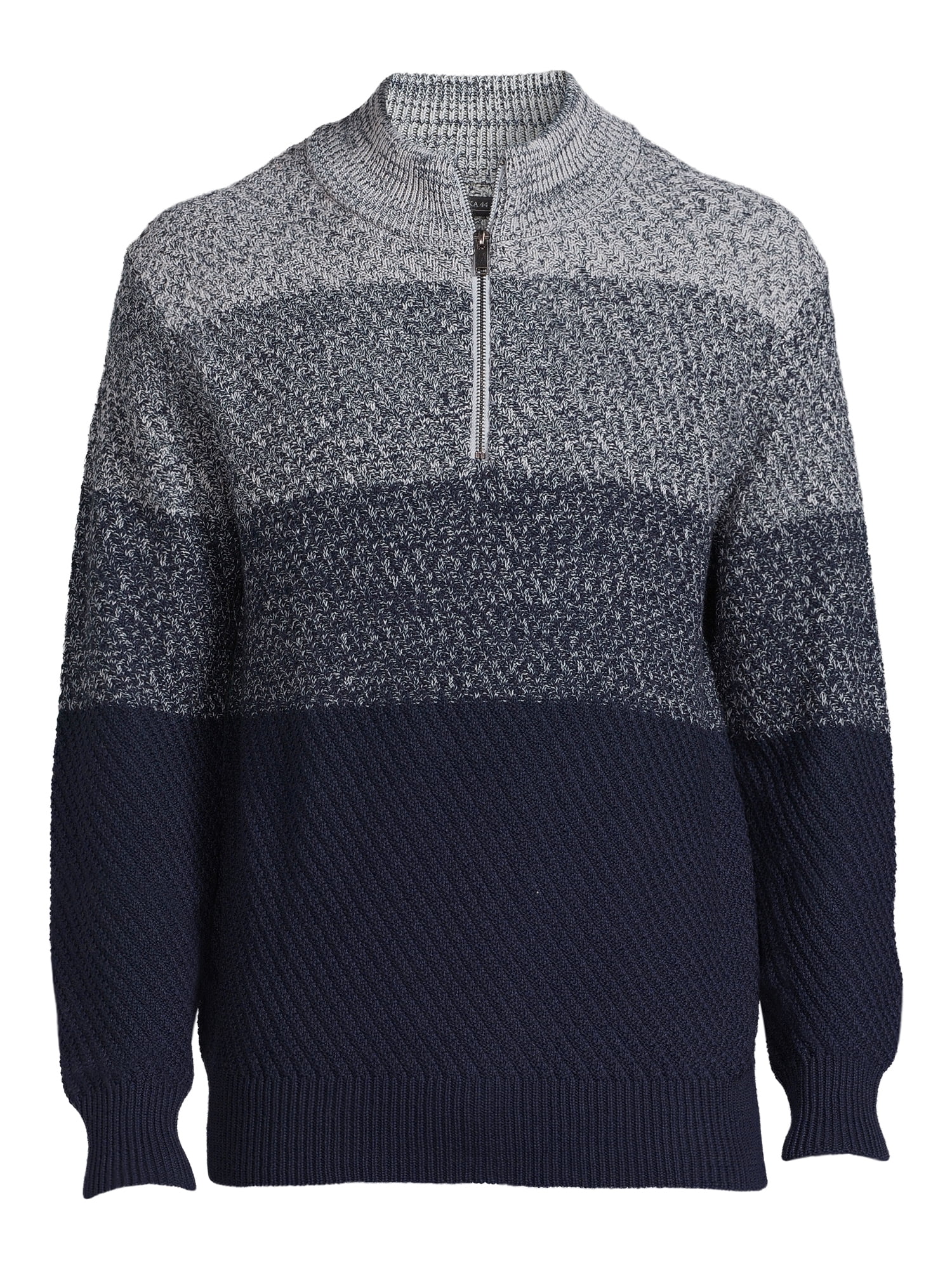 Tribekka 44 Men's Gradient Mock Neck Quarter Zip Sweater with Long Sleeves, Sizes S-2XL