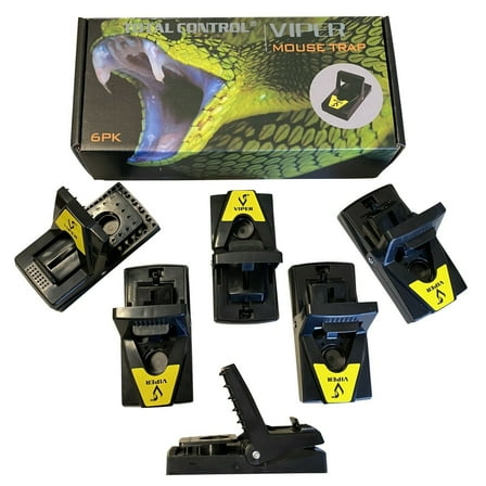 Viper Mouse Traps Lightning Fast Snap Trap, Premium Mouse Trap for Indoor / Outdoor - 6 Pack