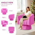 thumbnail image 3 of Korser 360° Swivel Accent Chair with Velvet Upholstered Swivel Barrel Chairs for Living Room, Bedroom,Rose Pink, 3 of 8