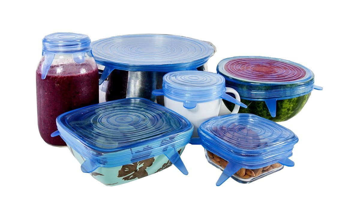 8pc set 2.6 & 3.7 BPA Free, Food Safe, Reusable Silicone Stretch Lids,  Jars & Small Fruits Covers