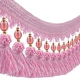 thumbnail image 3 of 3yards Pom Pom Curtain Fringe Trim Beads Ball Tassel Trimming Sewing Ribbon Upholstery Fabric 3 yards, 3 of 3