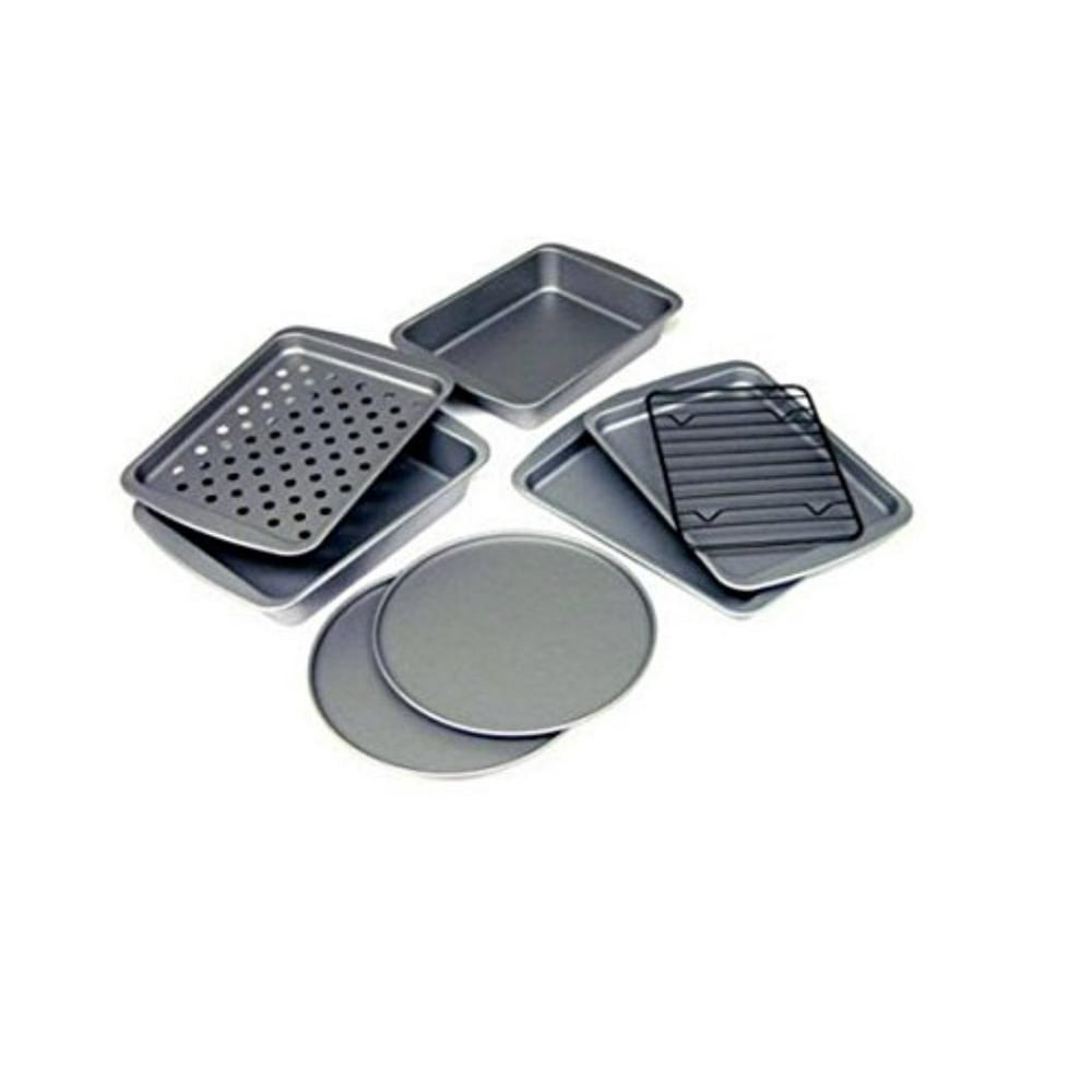 8 Piece Non Stick Toaster Oven Set (1), Professional heavyweight steel