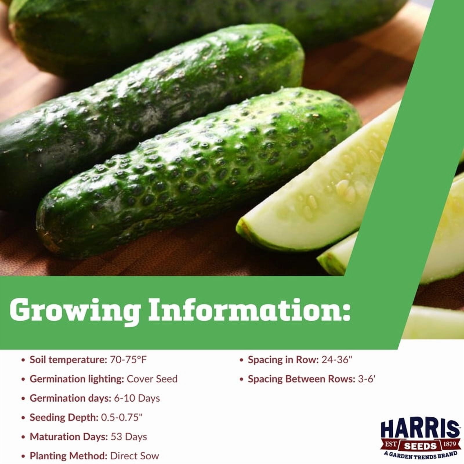 Harris Seeds Cucumber Gherking, Non-GMO Variety, 500 Count