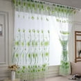 thumbnail image 2 of Xihbxyly Cortina de Hojas de Parra, Moderna Tela de Voile, Suave Filtrado de Luz, Elegante Decoración para El Hogar, Acogedora Sala de Estar, Elegante Oficina, Lavable a Máquina, Tamaño 200 X 100 Cm, 2 of 2