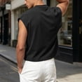thumbnail image 4 of Men's Solid Color Sleeveless Tank Top, Crewneck Loose Fit Undershirt, Breathable Cotton Vest for Casual Summer Wear, 4 of 9