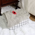 thumbnail image 3 of PiccoCasa Foldable Storage Basket Drawstring Closure Closet Box Organizer, White Plaid, Medium, 3 of 7