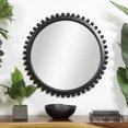 thumbnail image 2 of DecMode 35" x 35" Black Wall Mirror with Beaded Detailing, 2 of 11