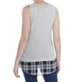 thumbnail image 3 of INC Womens Gray Heather Layered Sleeveless Jewel Neck Tank Top M, 3 of 3