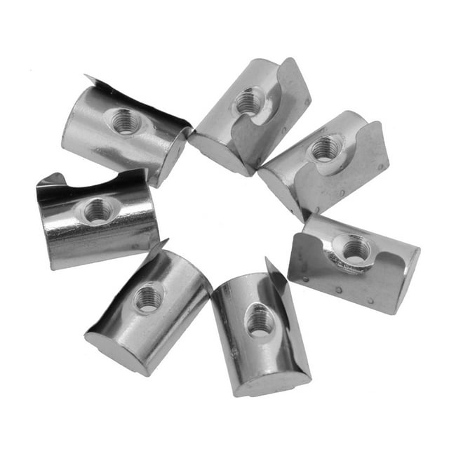 20 Pcs/Set Shrapnel Nut Block, Easy To Use 20 Pcs/Set Half Round Nut, For Industrial Hardware Industrial Accessories