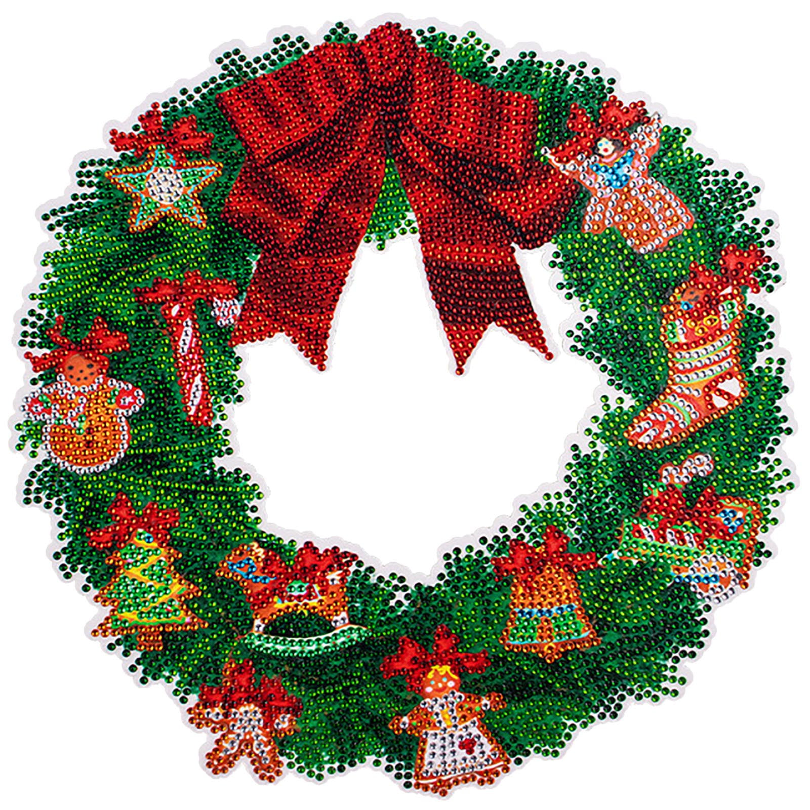 Merry Christmas Wreath Diamond Painting DIY Decoration Display Design Embroidery 