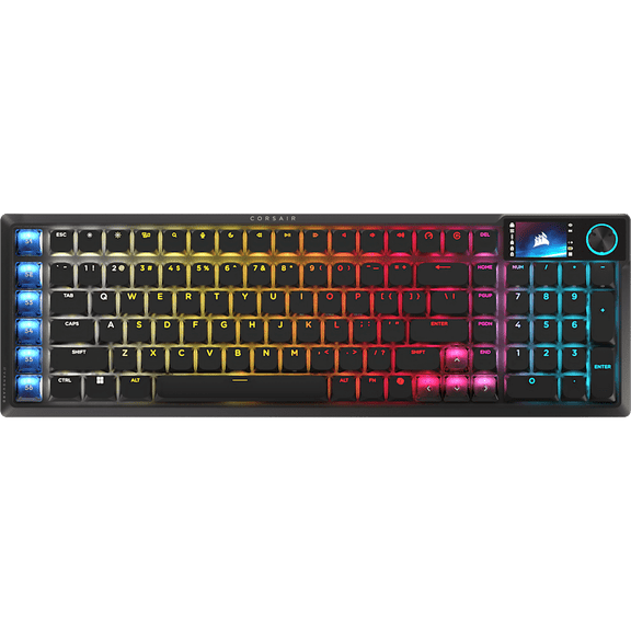 Restored Premium Corsair VANGUARD AIR 99 WIRELESS Optical-Mechanical Gaming Keyboard with Pre-lubed OPX Low-Profile Switches - Black