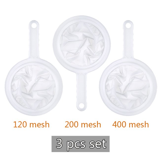 Colador de malla de nailon reutilizable para leche de nueces, cuchara para colar leche de soja, vino, té, café, aceite, yogur, malla de filtro 120, 200 y 400