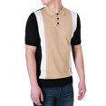 thumbnail image 3 of Lars Amadeus Men's Color Block Paneled Short Sleeves Golf Polo Shirts, 3 of 7