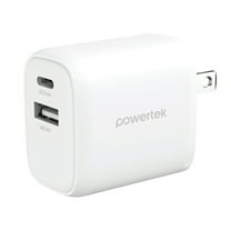 Liquipel Powertek Glow in the Dark 20W Combo Wall Charger - White