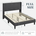 thumbnail image 3 of Yaheetech Upholstered Platform Bed Frame with Channel Tufted Headboard, Full, Dark Gray, 3 of 6