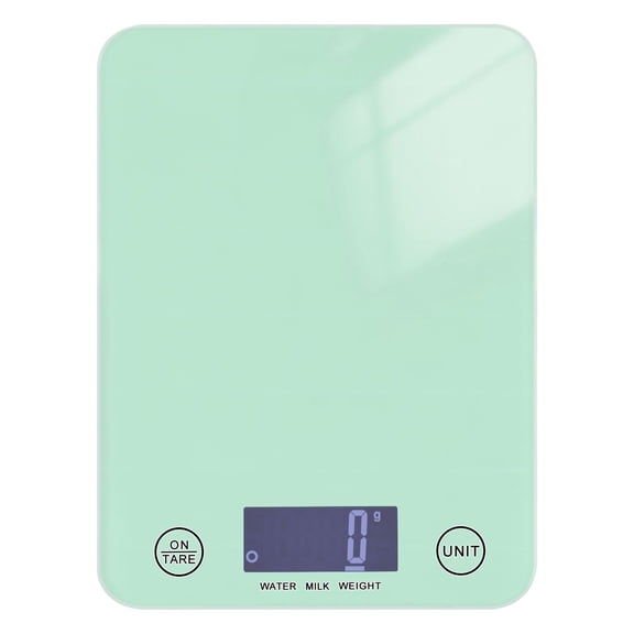 Digital Kitchen Food Scale Weight Grams Oz for Baking Cooking Coffee 11lb 0.05oz/1g Glass Pastel Green