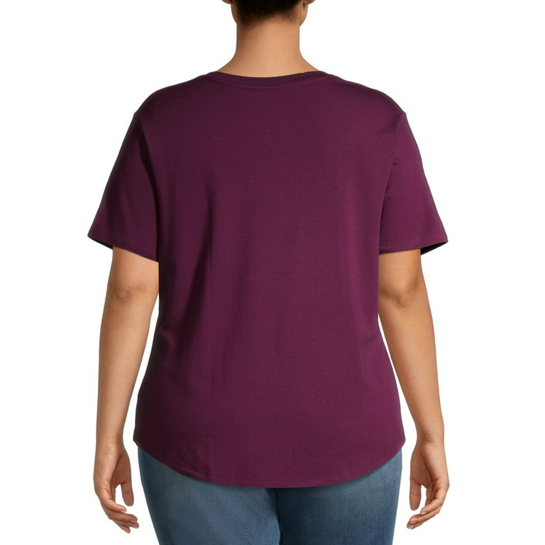 Plus Size Plain Cotton T-Shirts For Women Pack of 2 (Navy Blue & Purple),  Cotton T Shirt For Women, महिलाओ की सूती टी शर्ट, लेडीज़ कॉटन टी शर्ट -  Tanya Enterprises, Ludhiana