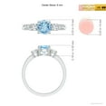thumbnail image 4 of ANGARA Natural Three Stone Aquamarine and Diamond Ring in 14K White Gold for Women (Size-6mm) | March Birthstone, Birthday, Anniversary, Jewelry Gift for Women | Natural Aquamarine Ring, 4 of 9
