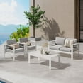 thumbnail image 4 of Superjoe Outdoor Aluminum Furniture Set 4 Pcs Patio Sectional Chat Sofa Conversation Set with Table,White, 4 of 7