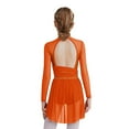 thumbnail image 5 of TSSOE Kids Girls Sparkly Rhinestone Ballet Lyrical Dance Dress Gymnastics Skirted Leotard Latin Jazz Ice Skating Dress Orange 10, 5 of 6