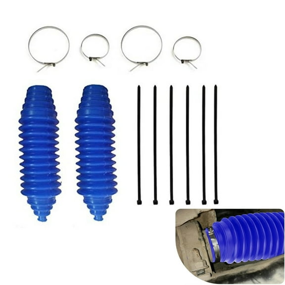 NUHUi New Universal Silicone Rack And Pinion Steering Boot Pinion Boot Gaiter Kit,Silicone Inner Tie Rod Boot Car Accessories  Blue, 2-Pack, 23x6 cm