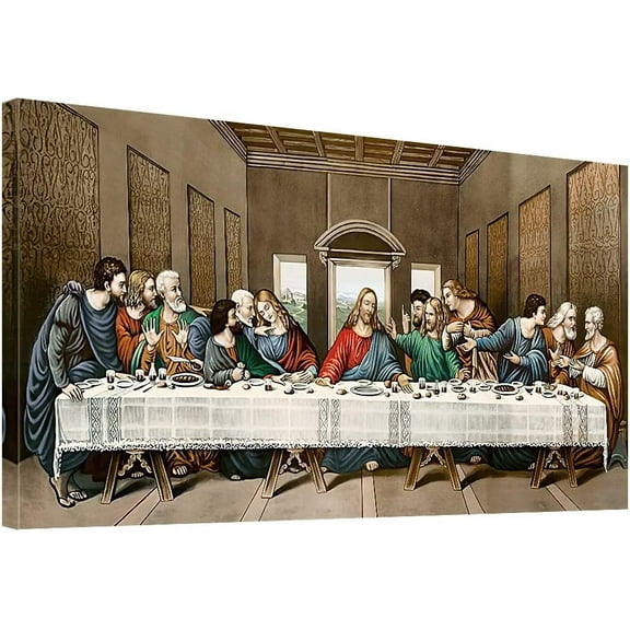 Aaheei the Last Supper Canvas Wall Art - Leonardo da Vinci Classic Art Reproductions Famous Painting Print Picture for Kitchen Dinning Room Office Hallway Home Decor Gift