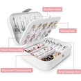 thumbnail image 4 of RUseeN Travel Jewelry Box, Upgraded Travel Jewelry Case, Portable Jewelry Boxes for Women, PU Leather Jewelry Box, Travel Jewelry Organizer for Necklaces, Rings, Earrings, Bracelets, White, 4 of 8