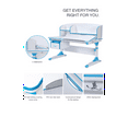 thumbnail image 2 of Saim Ergonomic Multi Function Adjustable Kids Study Desk & Hutch Model C Blue Color, 2 of 5