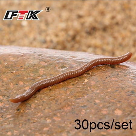 30pcs/lot Soft Bream Tackle Trout Fishing Lure bloodworm EarthWorm Worm Red Baits