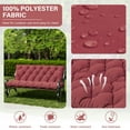 thumbnail image 4 of Snubbull Swing Replacement Cushion, Outside Bench Cushion with Backrest, 2-3 Seater Cushion with 6 Ties for Outdoor Furniture, 60 x 40 x 5 inches Porch Swing Cushion Garden Bench, Fuchsia Red, 4 of 7