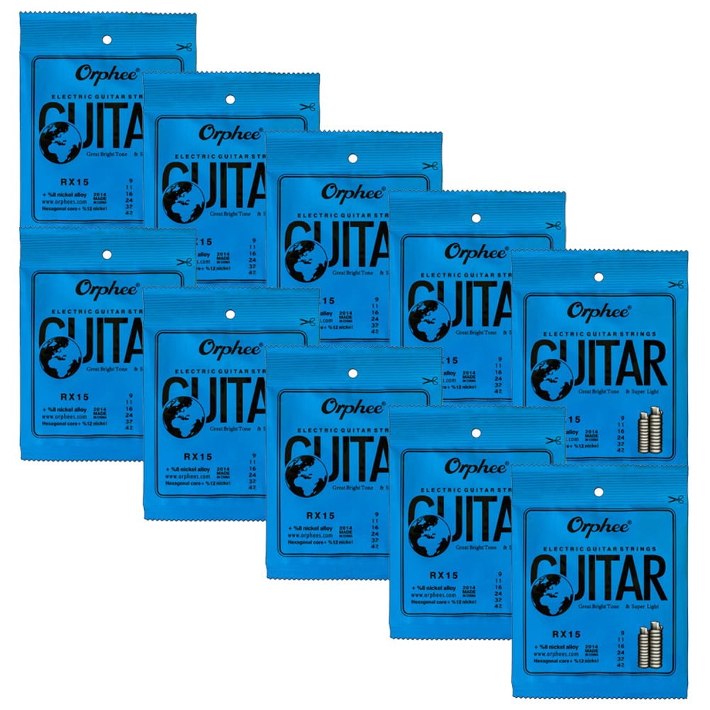 10 Set Orphee Rx Series Electric Guitar Strings Super Light 9-42,10-46,11-50
